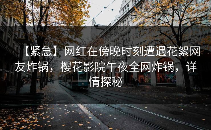 【紧急】网红在傍晚时刻遭遇花絮网友炸锅，樱花影院午夜全网炸锅，详情探秘