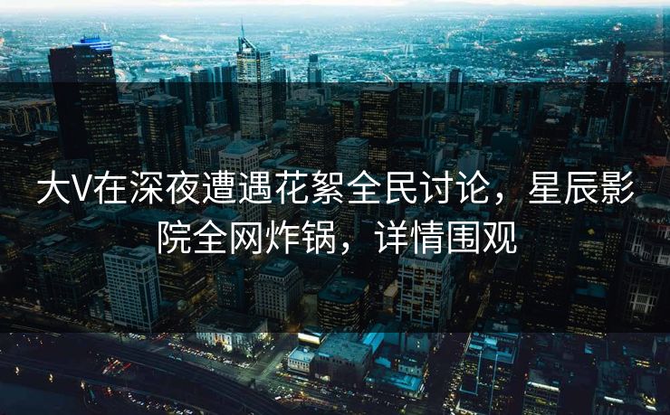 大V在深夜遭遇花絮全民讨论，星辰影院全网炸锅，详情围观